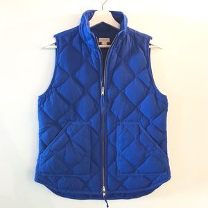 J. Crew Factory Blue Quilted Puffer Vest